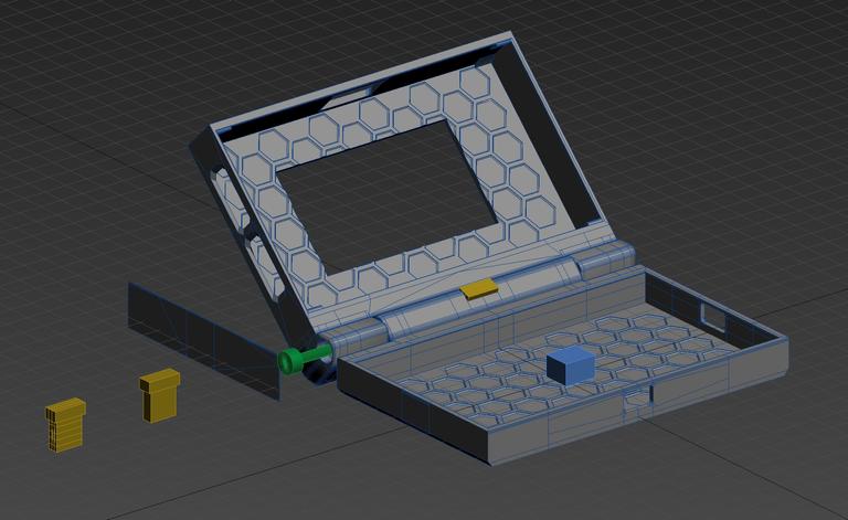 How it looks in 3ds max (thats final version after all changes, ports, dongle holes etc incorporated)