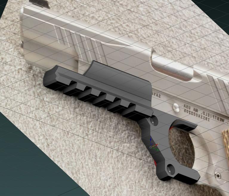 3d print project savage 1911 colt automatic pistol rail adapter